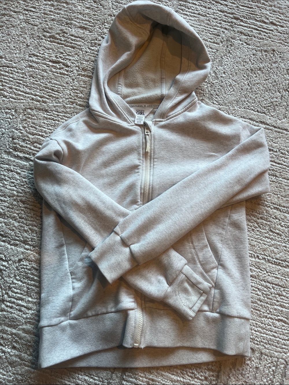 Athleta Girl | Light Gray Full-Zip Hoodie, L 12